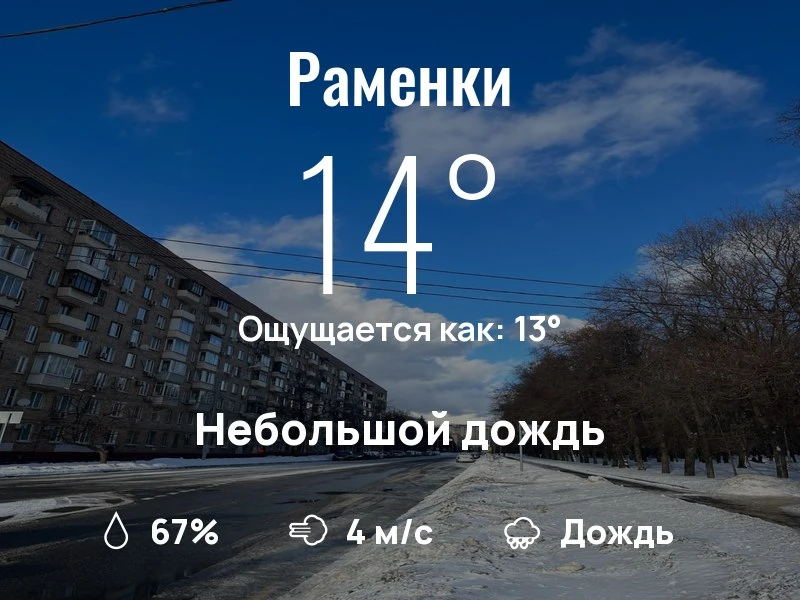 Что с погодой в Раменках?