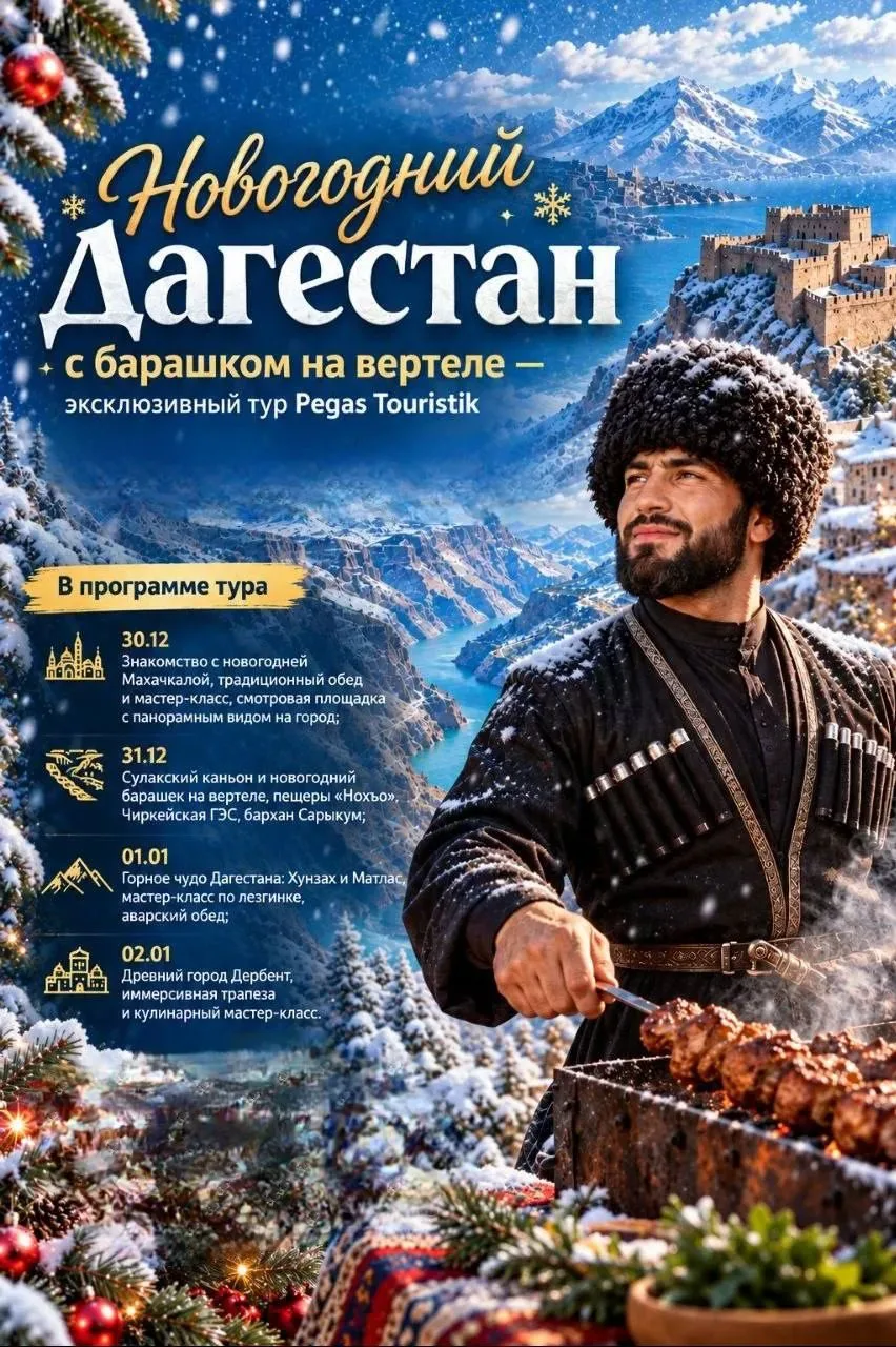 💥Приглашаем провести незабываемые новогодние каникулы в Дагестане — среди величественн...
