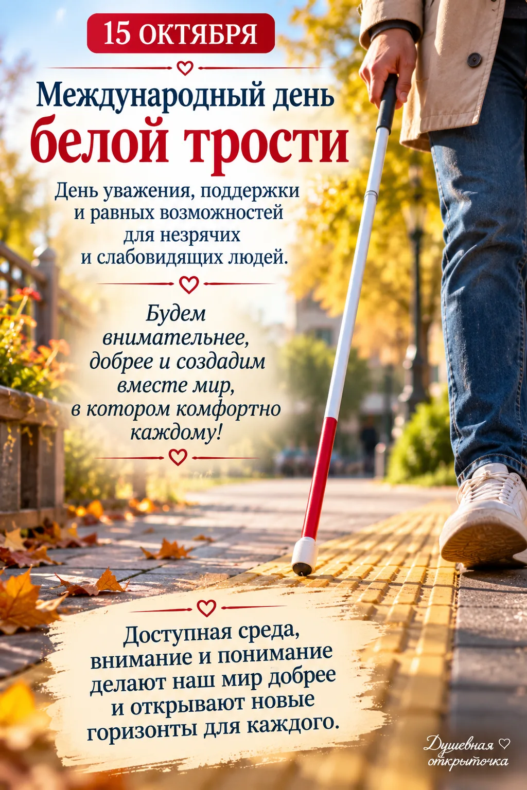 🕊️ 15 октября — Международный день белой трости