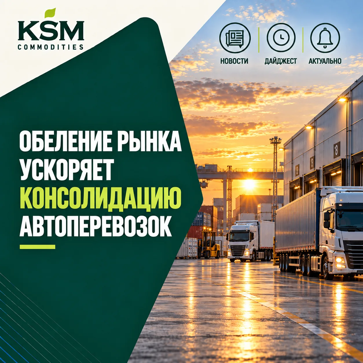 🚛 «Обеление» рынка ускоряет консолидацию автоперевозок