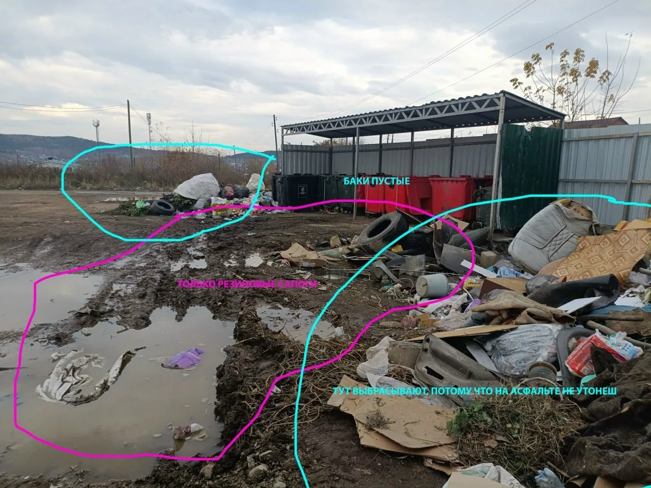 🚛 Не прошло и месяца — мусорная площадка на Ленина снова утопает в отходах