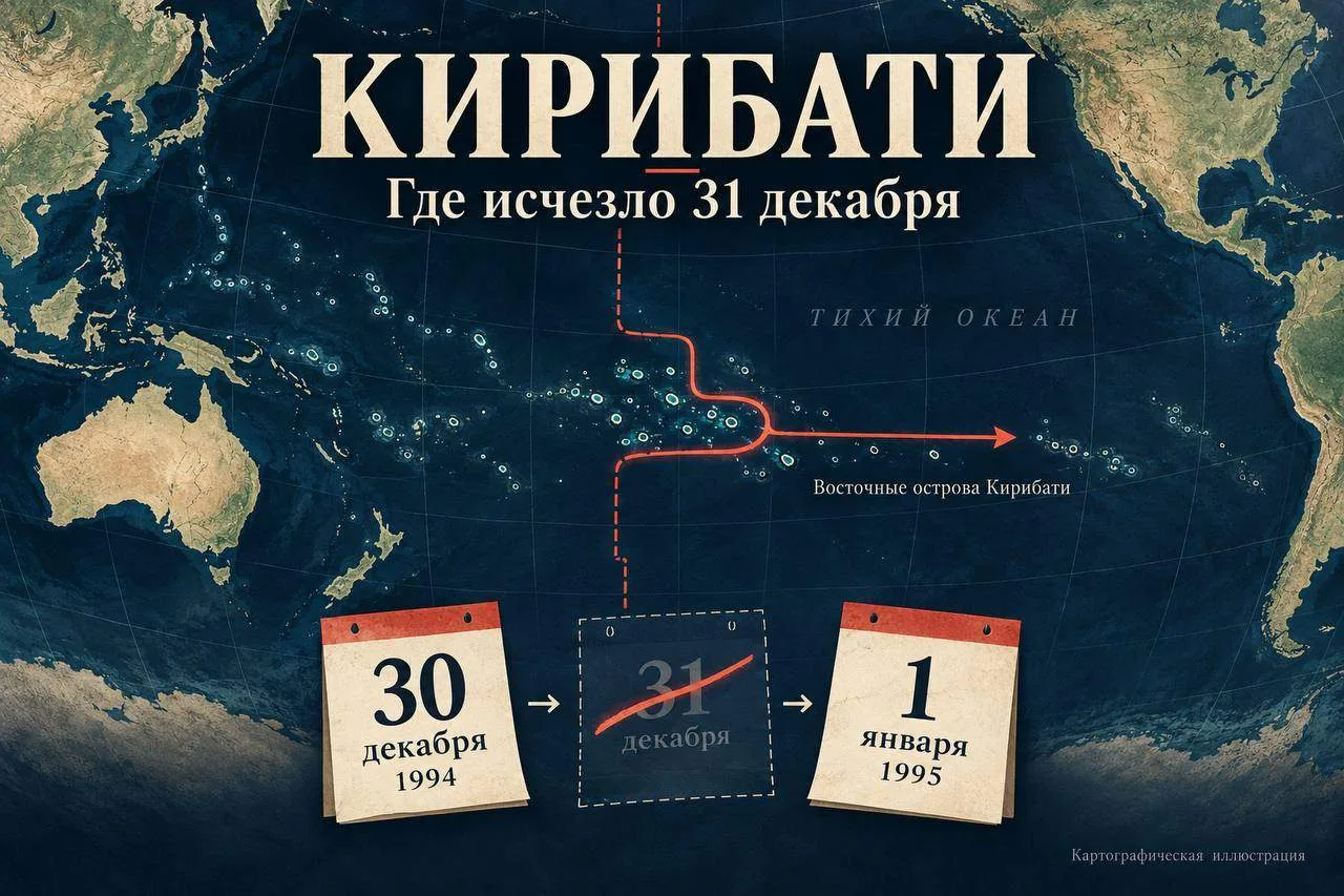 Страна, где однажды не наступило 31 декабря: как Кирибати «передвинуло» линию смены дат...