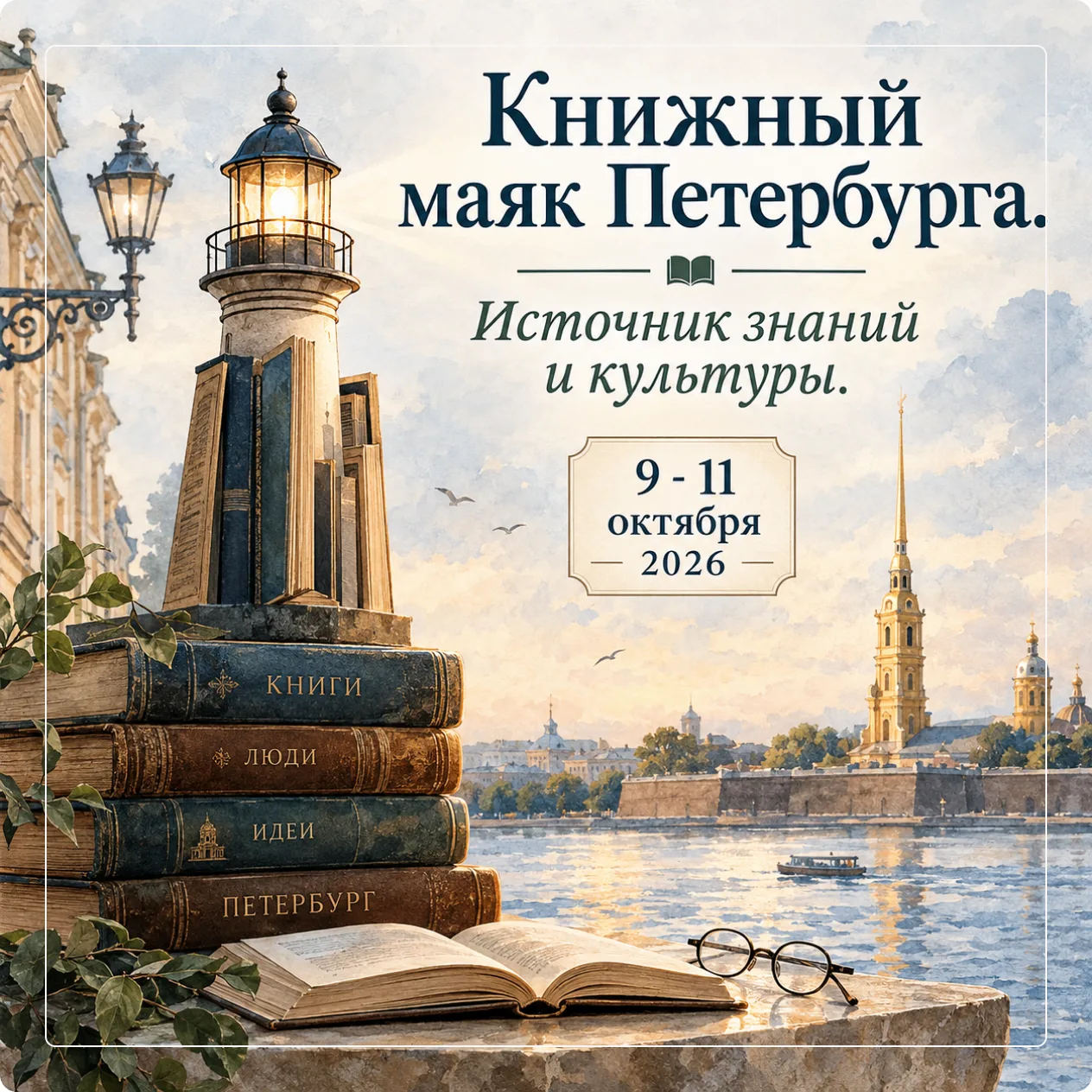 📚 Сегодня, 9 октября, стартует «Книжный маяк Петербурга. Источник знаний и культуры».