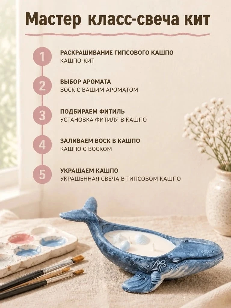 🌊Мастер-класс Свеча «Кит» 🐋