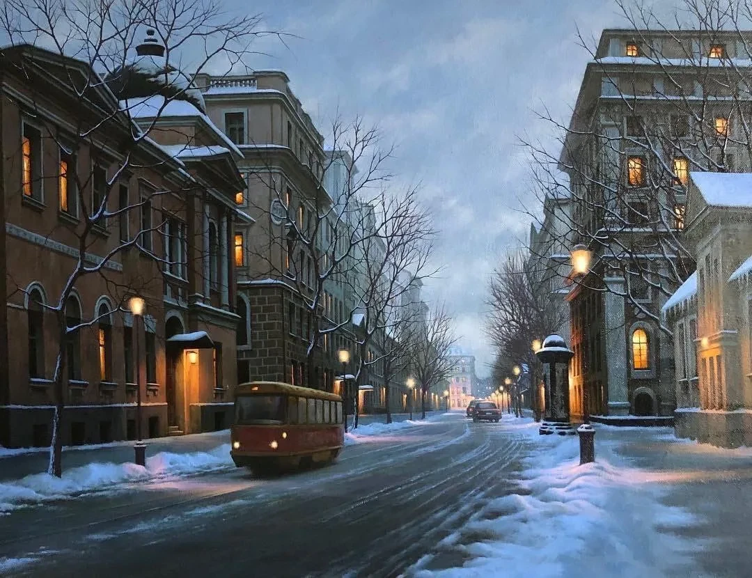 🎨 Три картины о столице: «Москва» Алексея Бутырского, «Около Арбата. Плотников переуло...