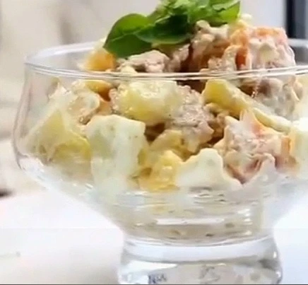 МИМОЗА С ПЕЧЕНЬЮ ТРЕСКИ