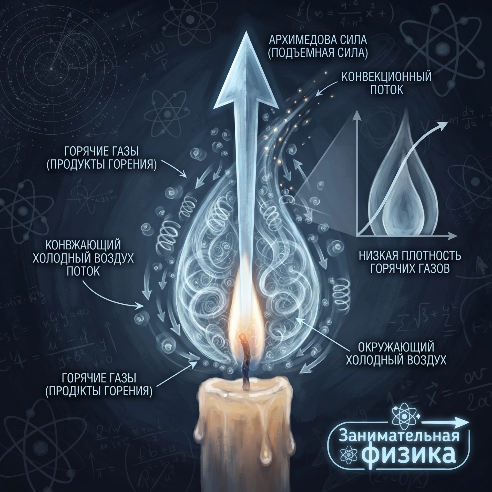 🔥 Вертикальное пламя свечи