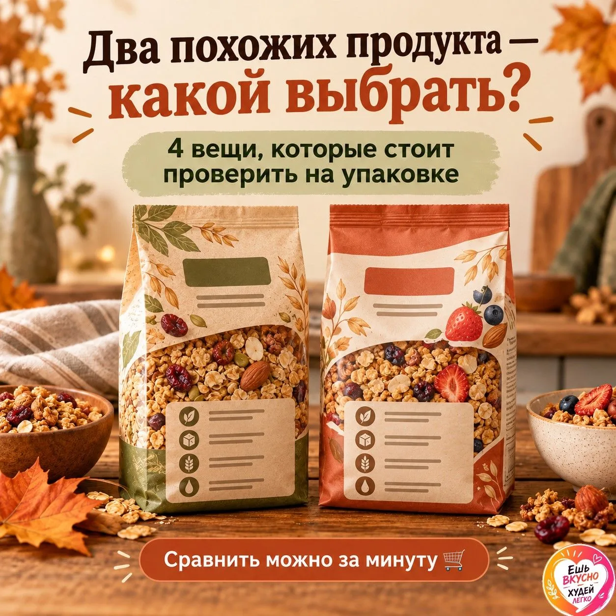 🛒 Два похожих продукта — какой выбрать? 4 вещи, которые стоит проверить на упаковке