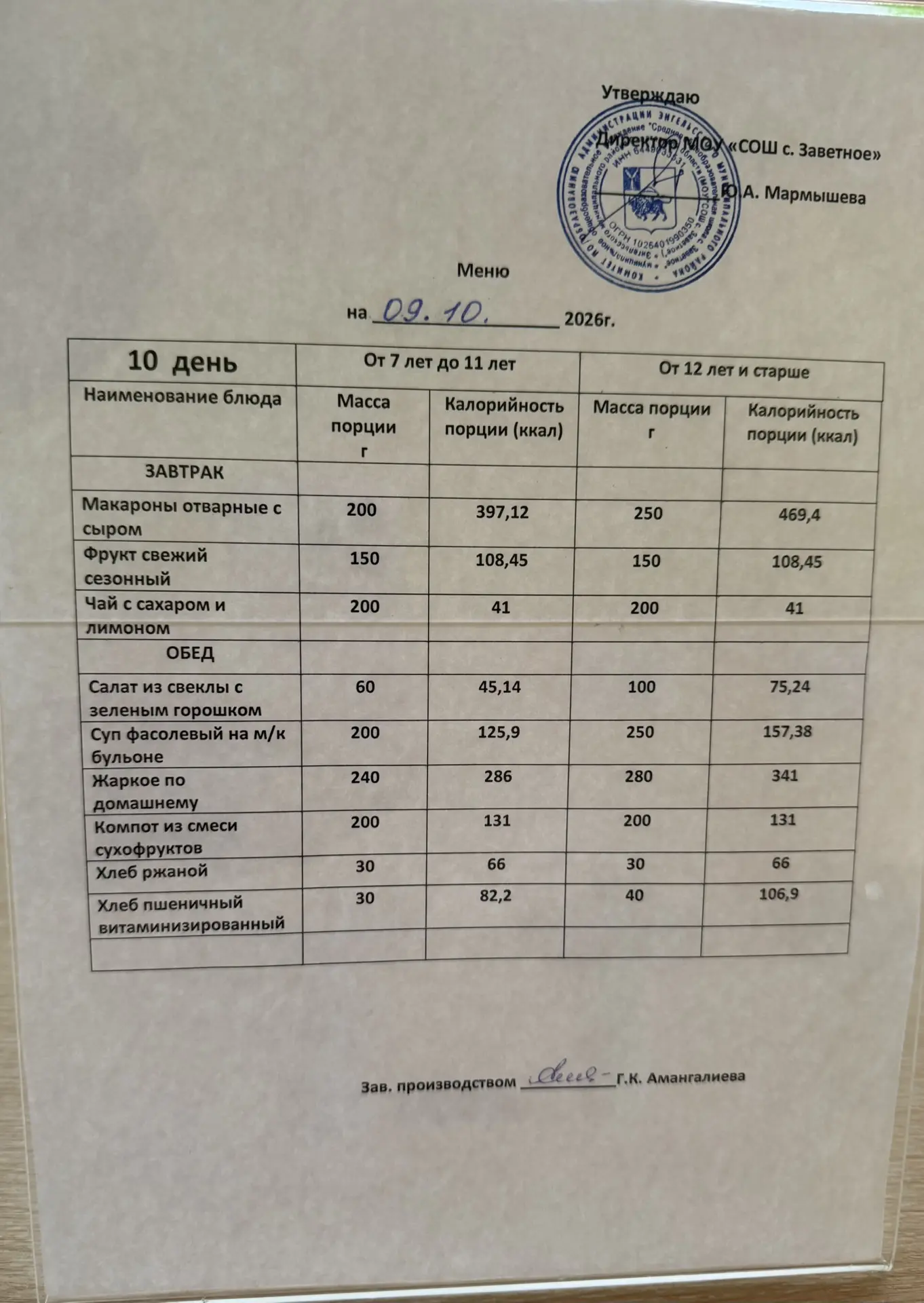 МОУ «СОШ с. Заветное»