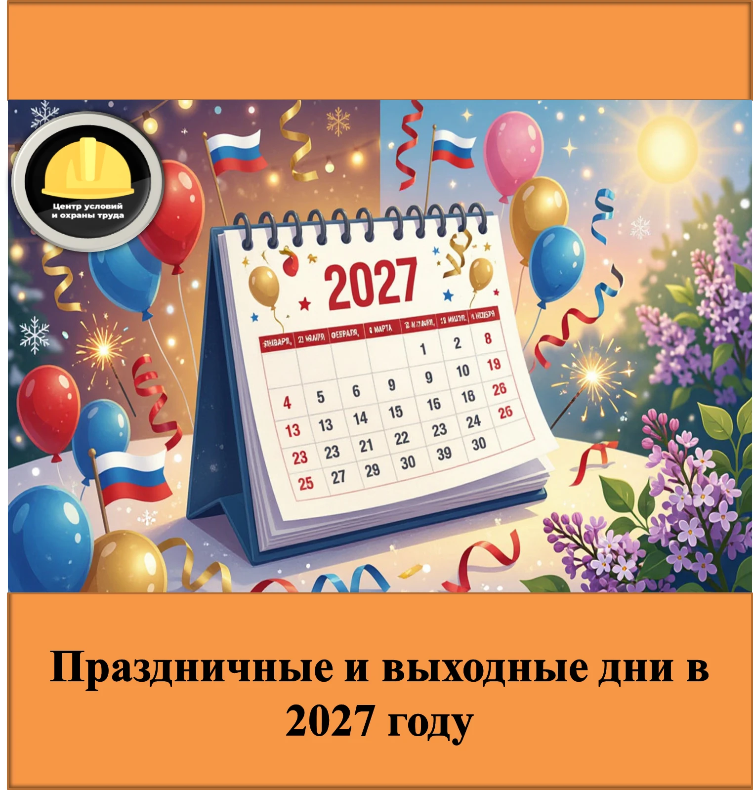Утверждены праздничные и выходные дни в 2027 году.