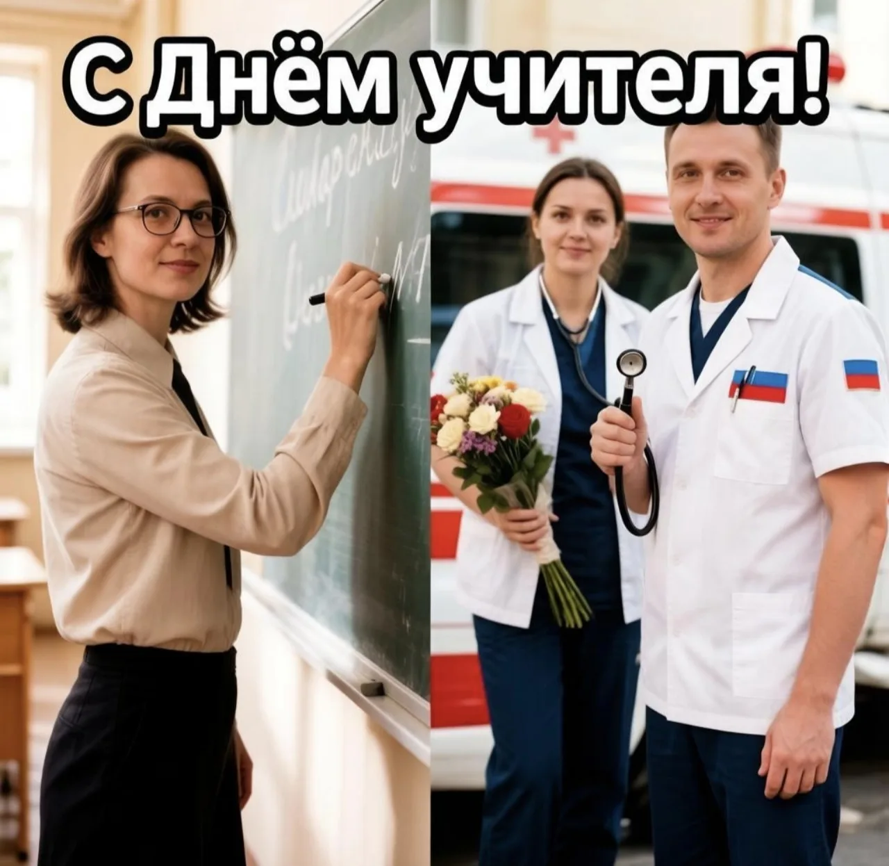 С Днём учителя от команды 03! 🚑