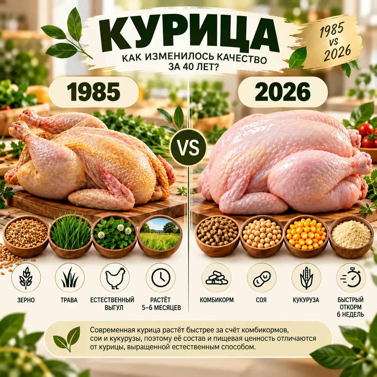 🍗 КУРИЦА: 1985 vs 2026. Что мы сегодня на самом деле кладём себе на тарелку?