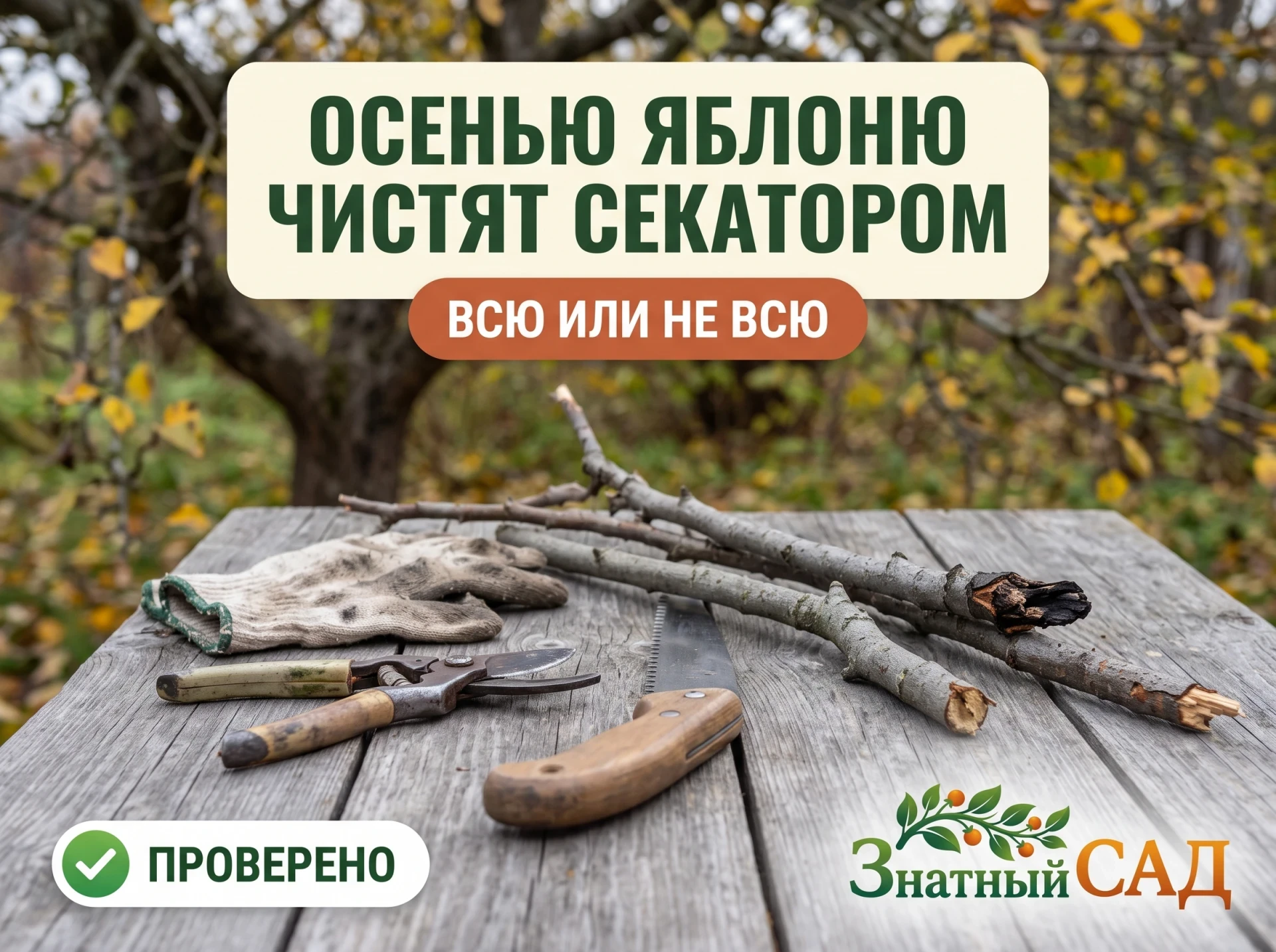 🔍 ПРОВЕРИЛИ: ОСЕНЬЮ ЯБЛОНЮ ЧИСТЯТ СЕКАТОРОМ