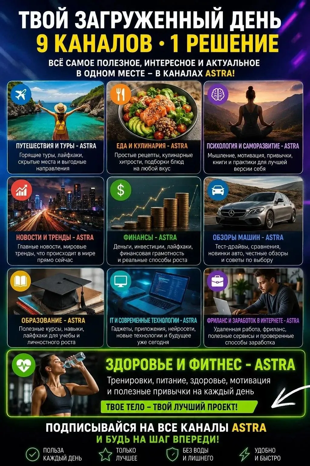 Тебе не нужен ещё один канал. Тебе нужна лента, которая реально приносит пользу.