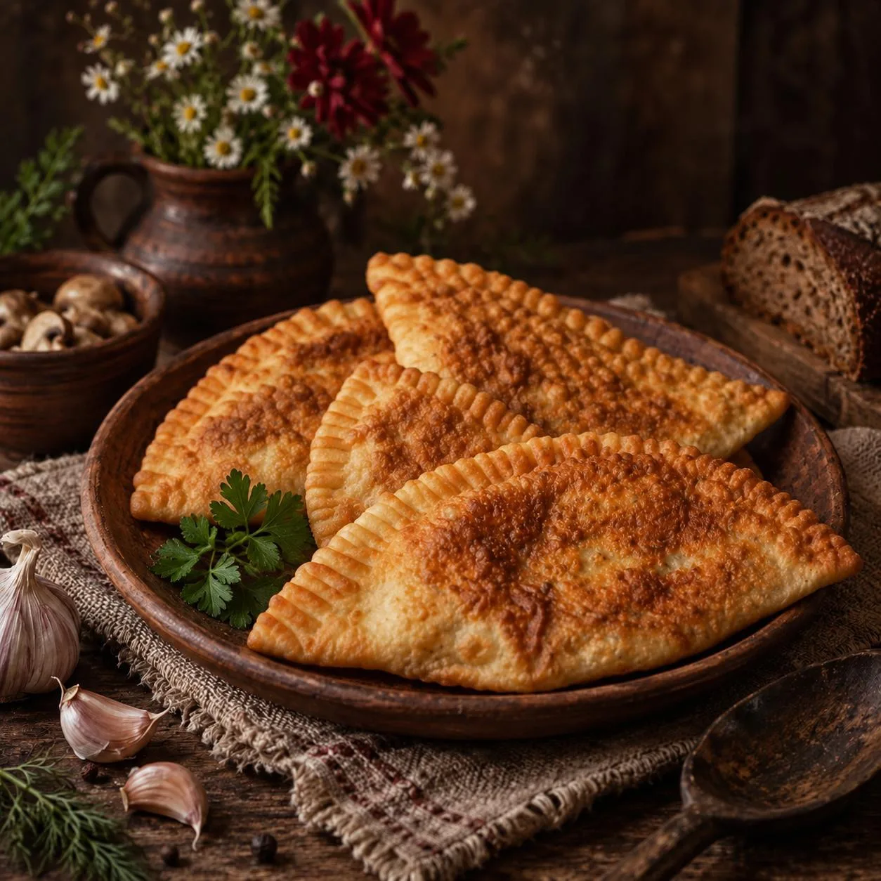 🥟 Постные чебуреки с картошкой и грибами