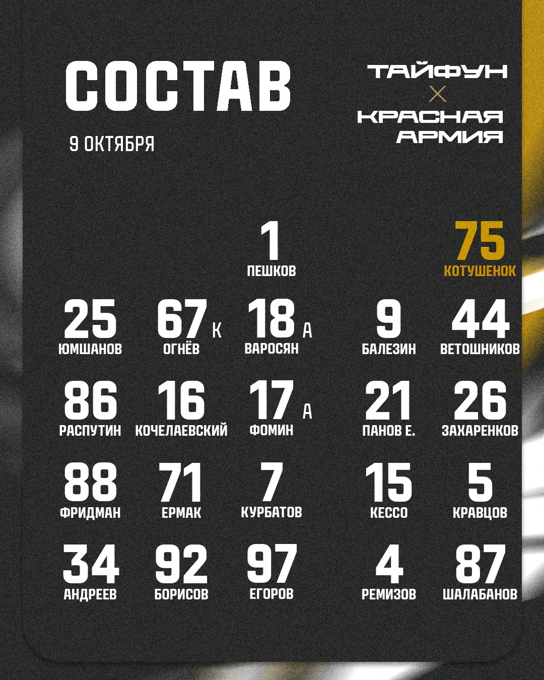 #НашСостав на игру с «Красной Армией»
