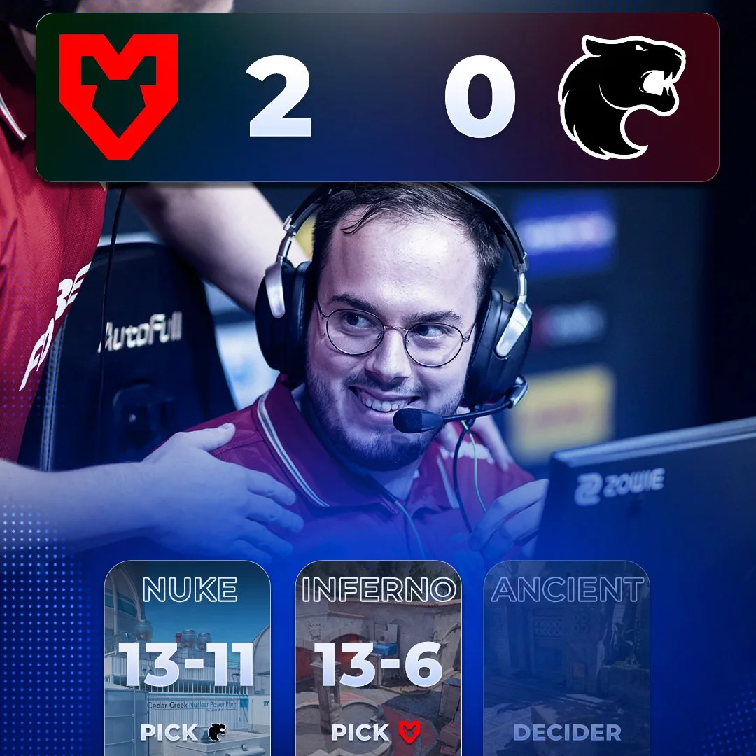 ❗️🇧🇷 FURIA ВЫЛЕТАЮТ С EPL S24 — MOUZ обыграли их 2-0 и вышли в полуфинал турнира.