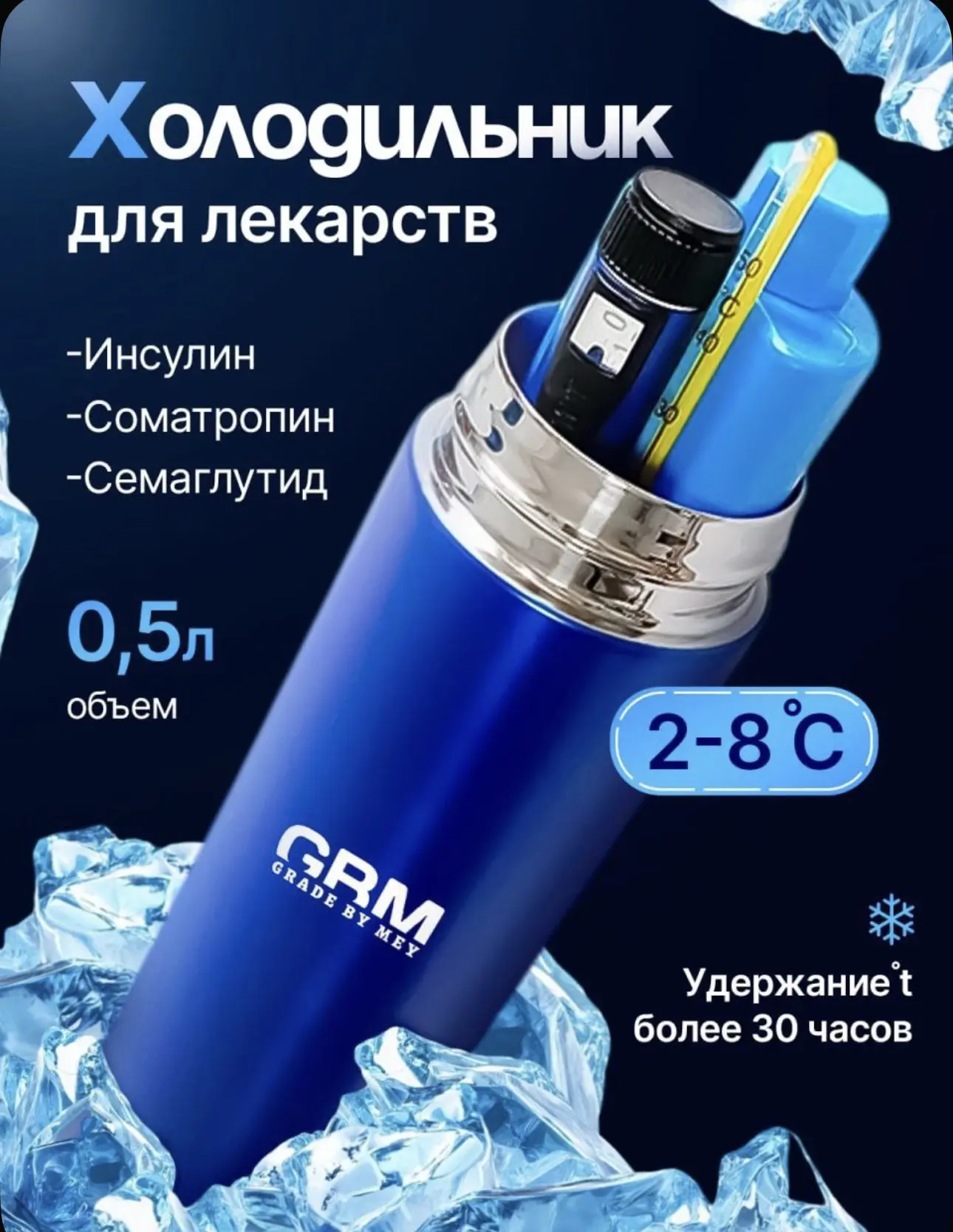 Портативный холодильник для лекарств. До 30 часов холода ❄️ 🔥