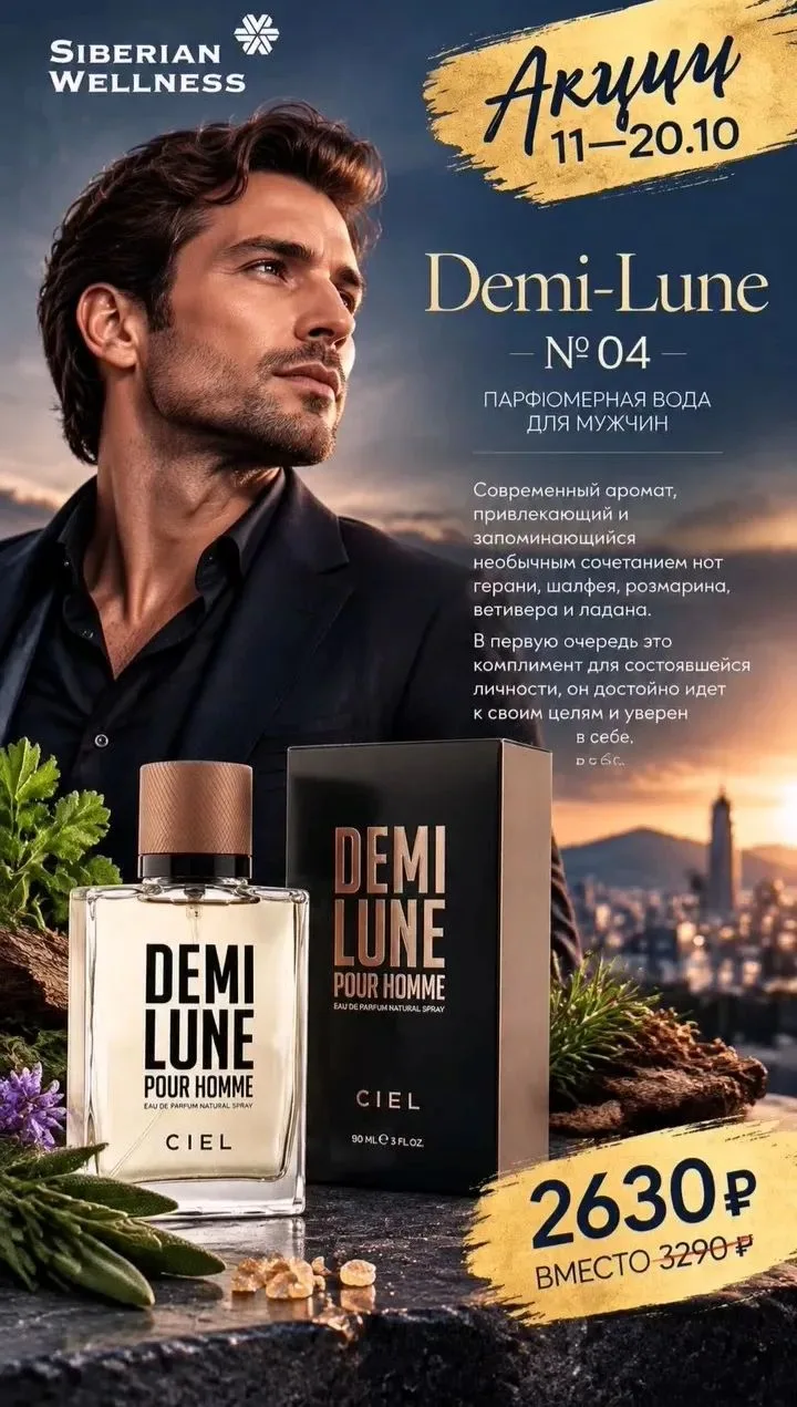 Demi-Lune № 04 / «Деми-Лун № 04», парфюмерная вода для мужчин https://ru.siberianhealth...