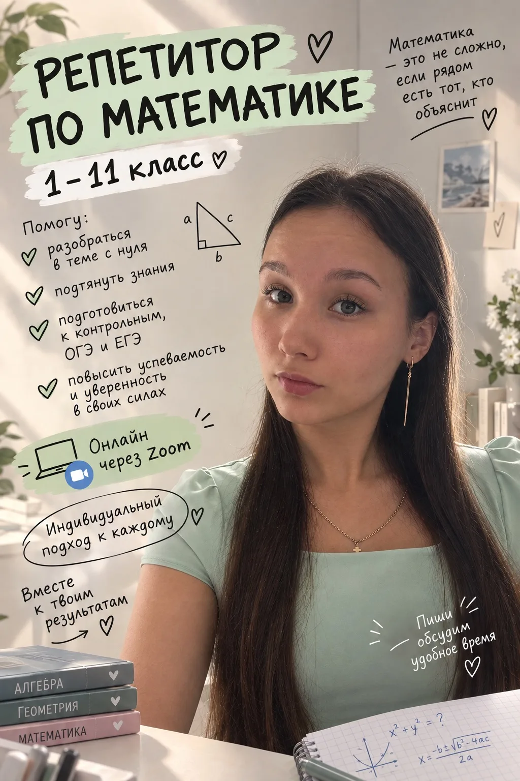Репетитор по математике (1-11 кл.) | ЕГЭ, ОГЭ, Олимпиады | Онлайн