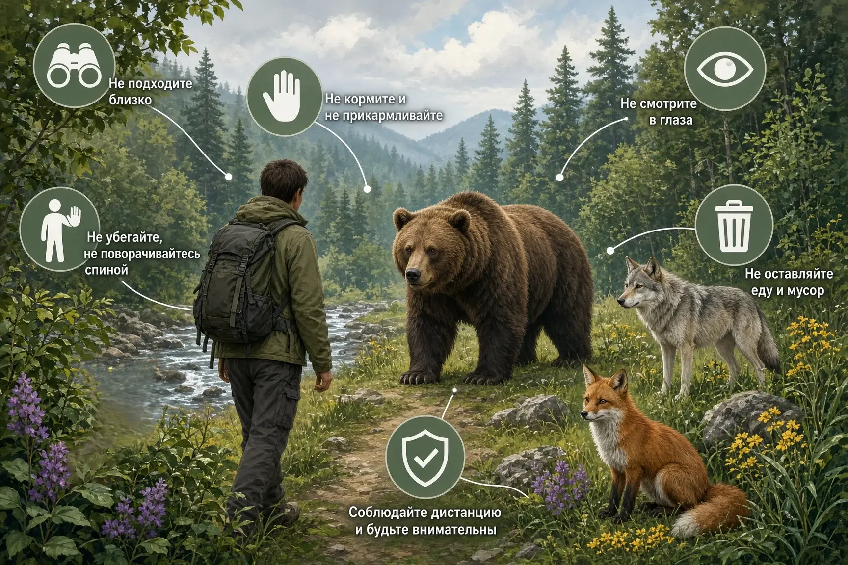 Как вести себя с дикими животными