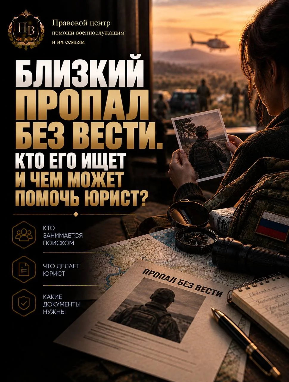 🔎 Близкий пропал без вести. Кто его ищет и чем может помочь юрист?