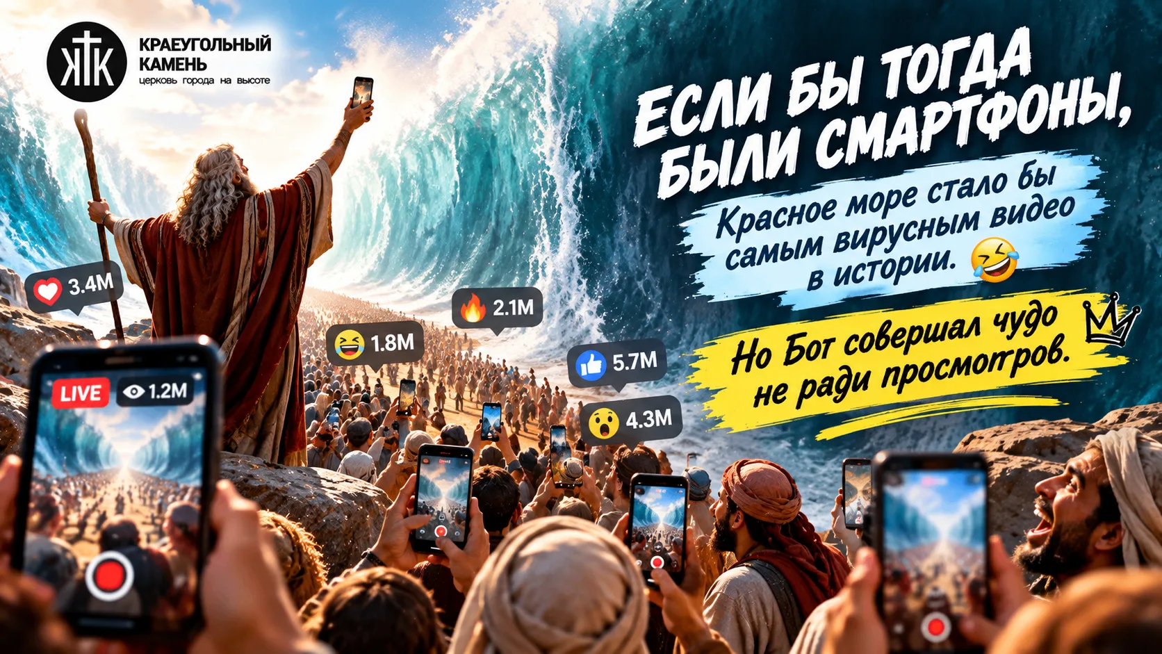 Если бы тогда были смартфоны, Красное море стало бы самым вирусным видео в истории. 🤣