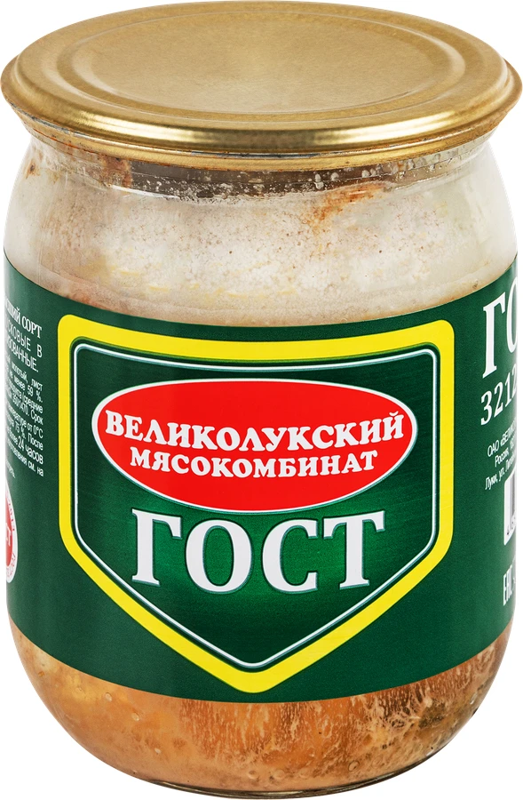 И до кучи - в свиной тушенке от того же "Великолукского мясокомбината" (якобы высшего с...