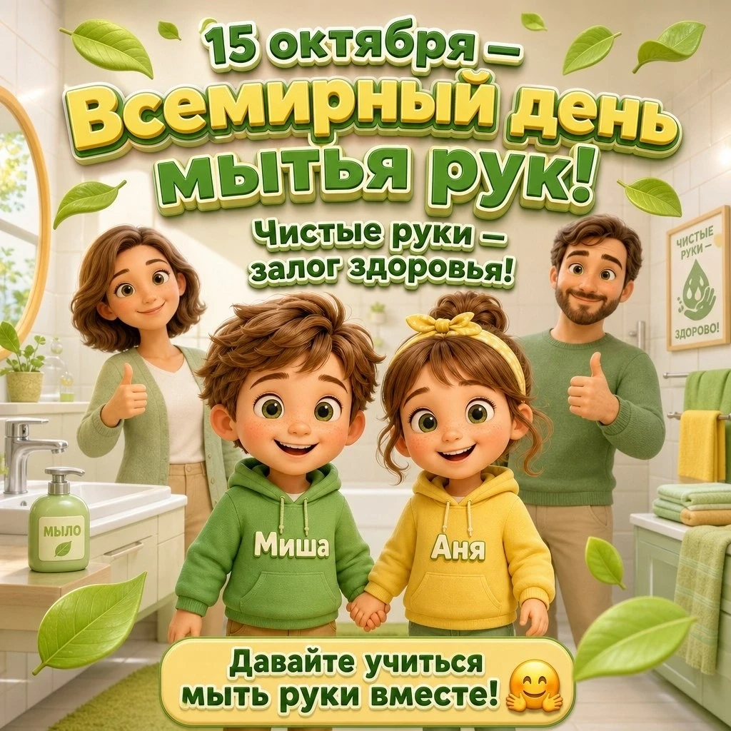 15 октября — Всемирный день мытья рук, и мы подготовили для вас и ваших малышей серию к...