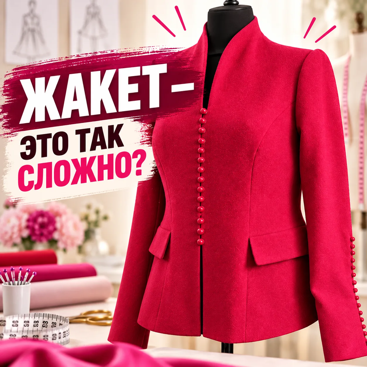 «Жакет? Ой, нет, это слишком сложно! Я ещё не так долго шью…» 🙈