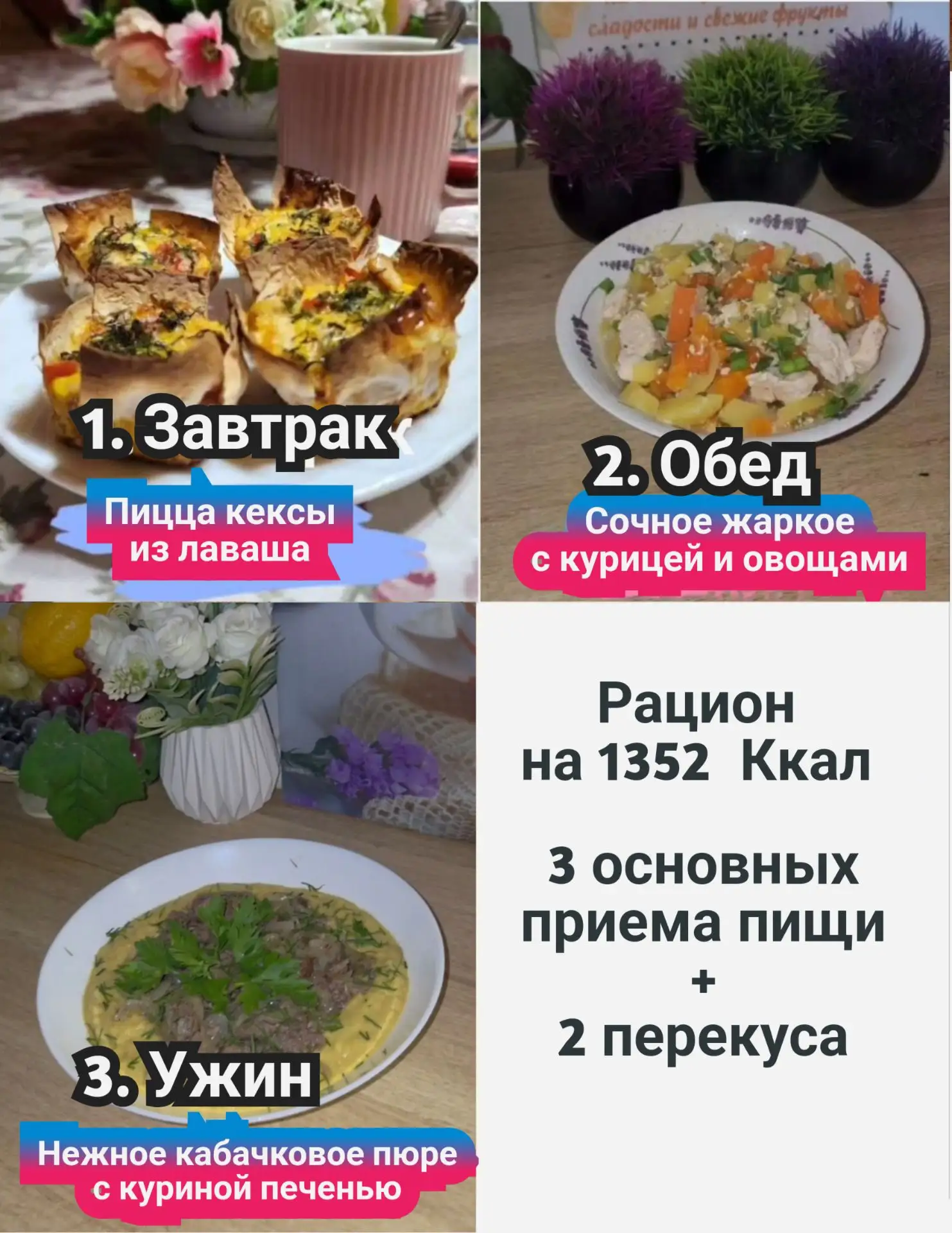 🔥ВКУСНЕЙШЕЕ МЕНЮ НА 1352 Ккал