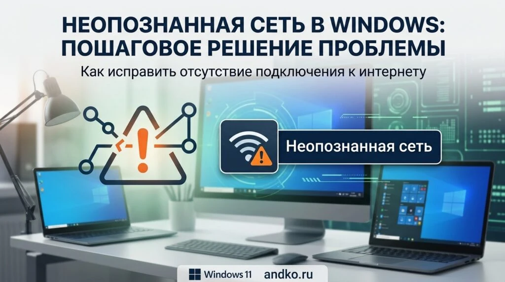 🤖 «Неопознанная сеть» в Windows: как исправить