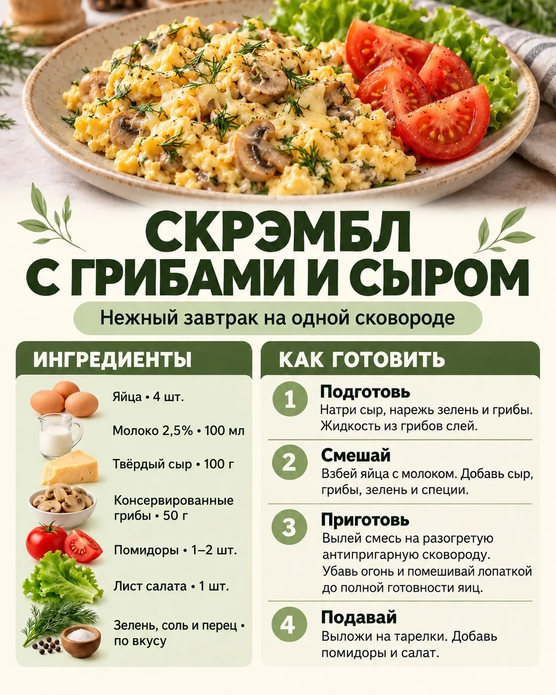 ОПЯТЬ ЯЙЦА НА ЗАВТРАК? ДА, НО СЕГОДНЯ ПО-ДРУГОМУ 🍳