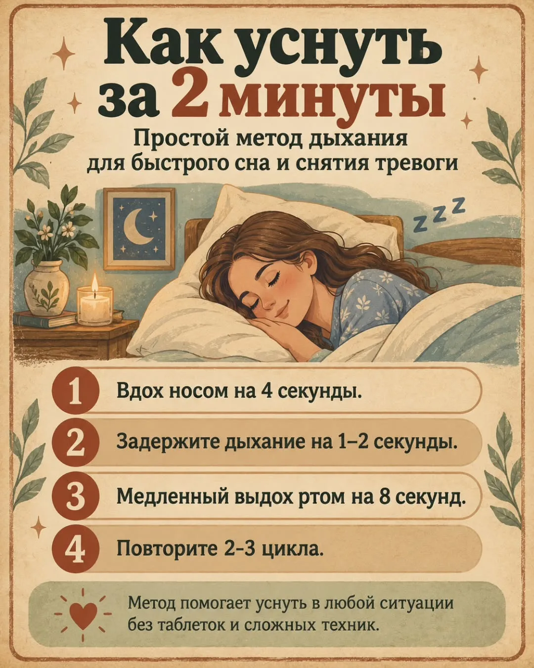 🛌Как уснуть всего за 2 минуты?