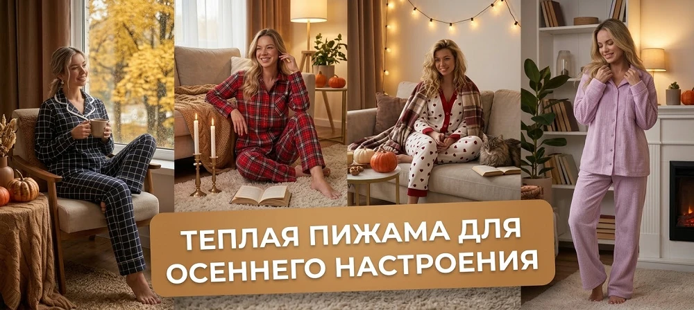 🍂 Уют начинается с пижамы: тёплые модели для осенних вечеров!