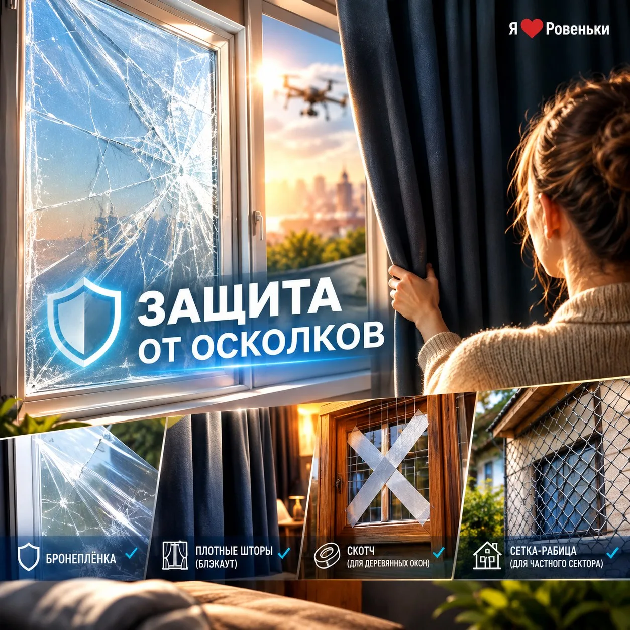 🛡️ Как снизить риск травм от осколков при атаке БПЛА?