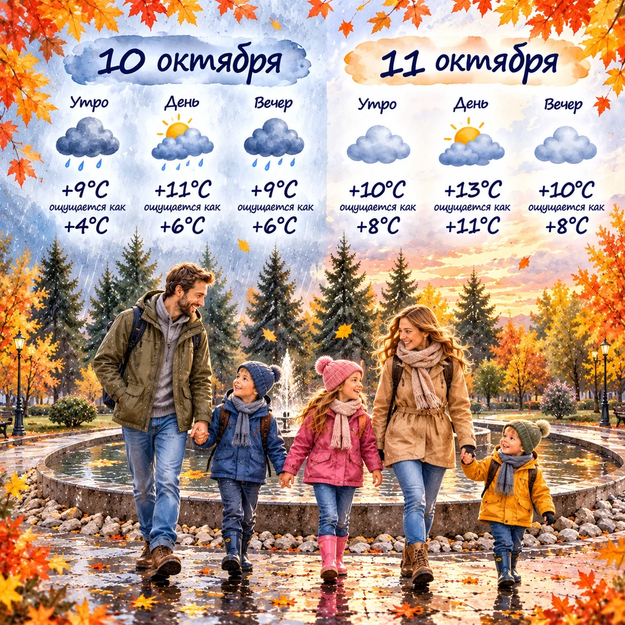 🍂 Как одеть ребёнка на выходных, 10 и 11 октября?