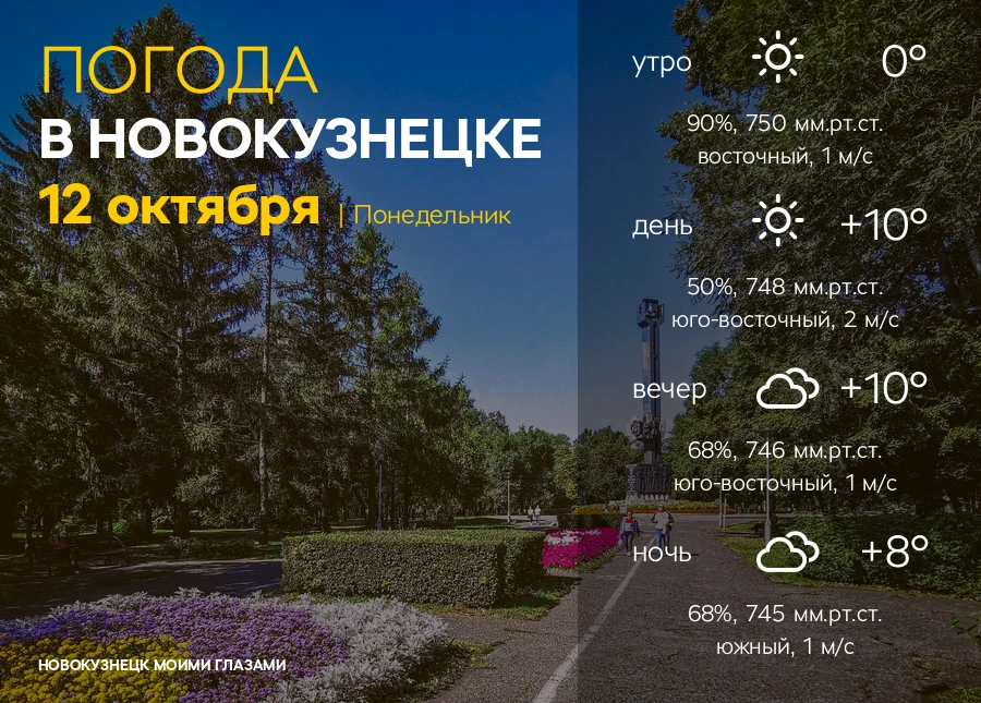 Завтра, 12 октября в Новокузнецке: