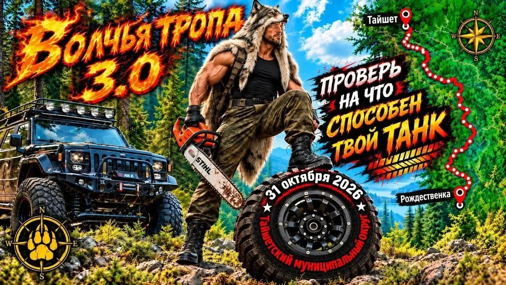 🔥 Готов к приключениям? «Волчья тропа 3.0» ждёт тебя! 🔥Администрация Тайшетского окру...