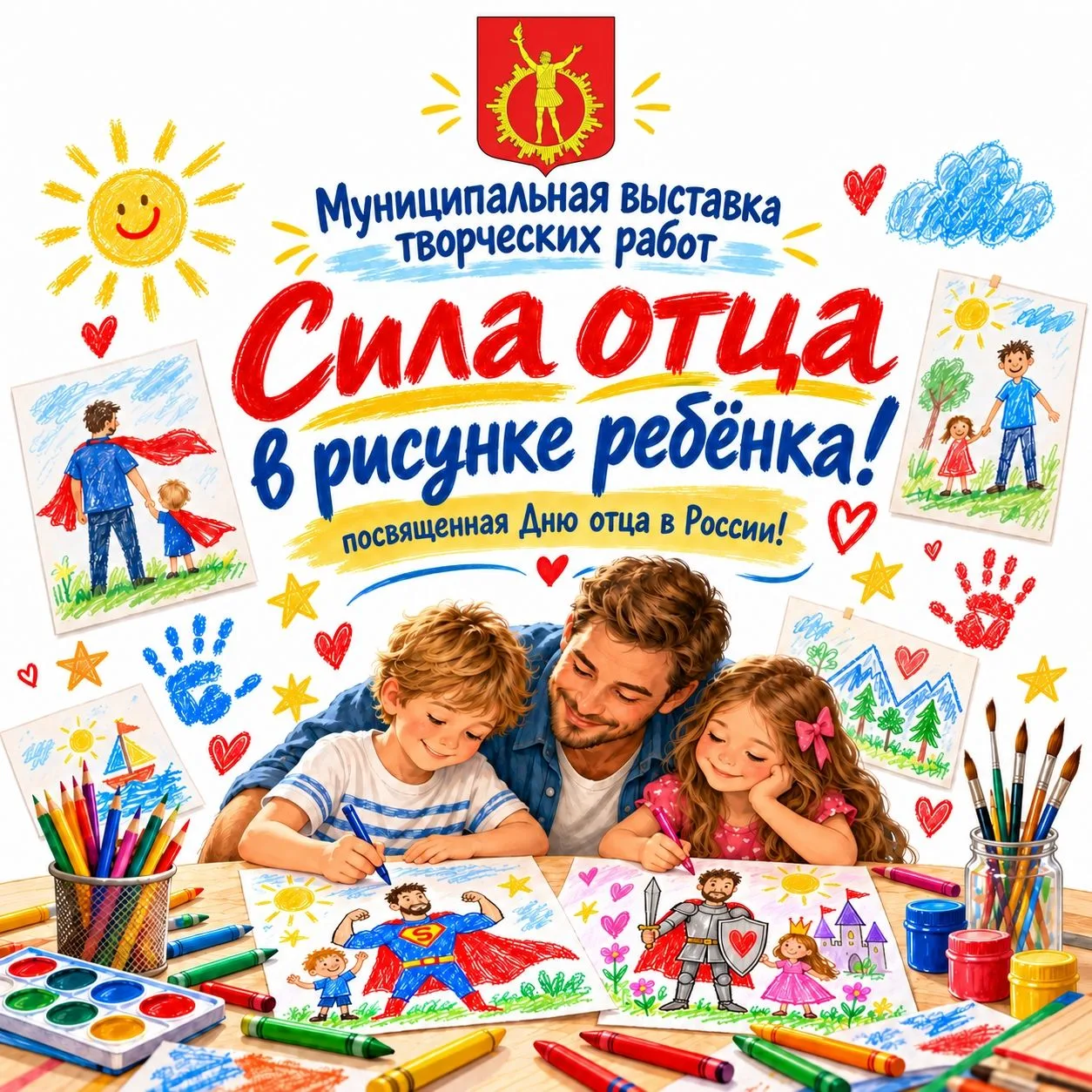 Приглашаем к участию в муниципальной выставке творческих работ, «Сила отца в рисунке ре...