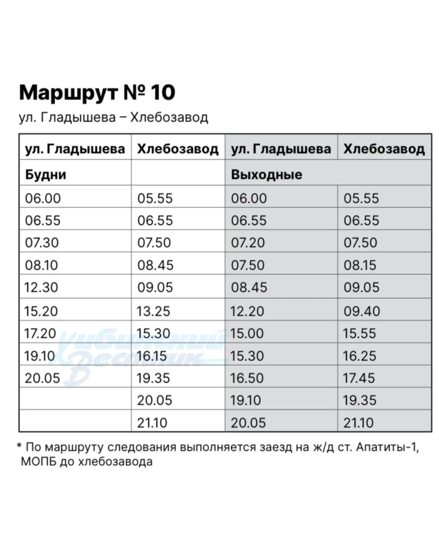 🚌 Актуальное расписание движения автобусов с 1 октября