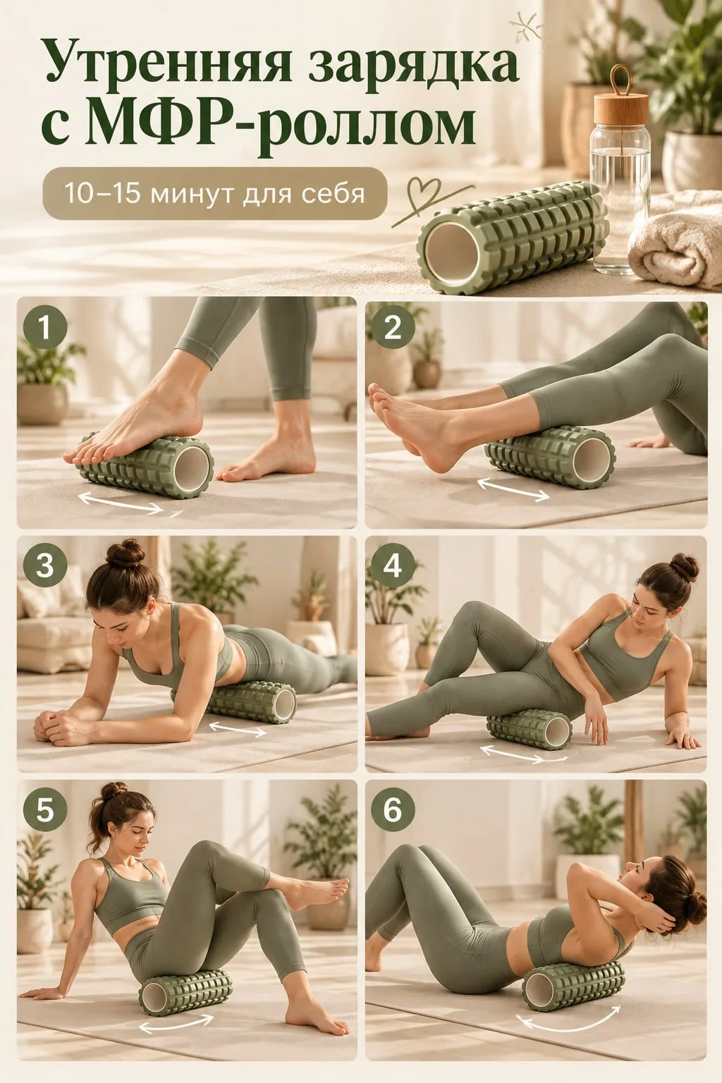 🌿 Утренняя зарядка с МФР-роллом: 10–15 минут для себя