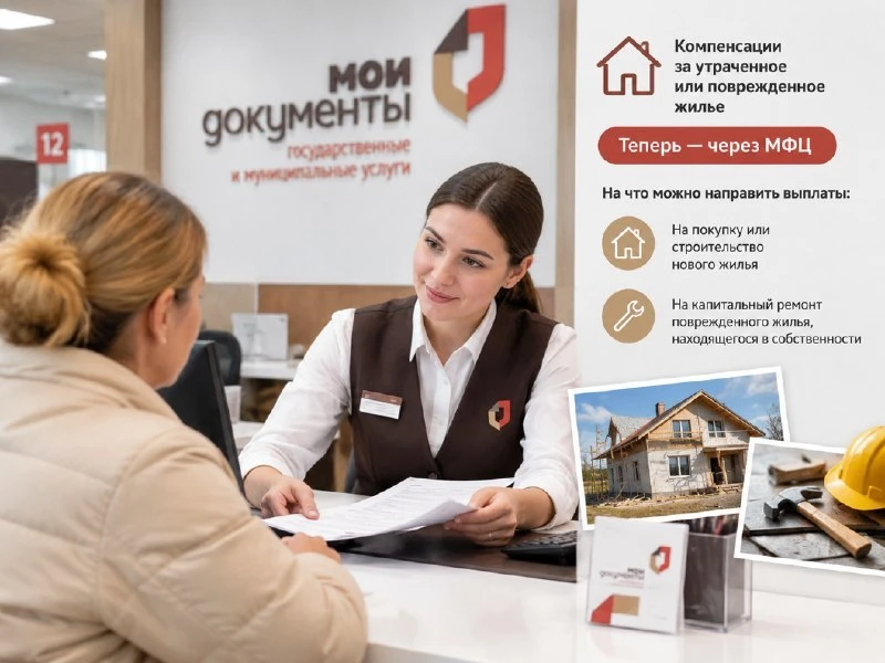 Пострадавшие от ЧС и терактов смогут оформлять выплаты за жилье через МФЦ📌