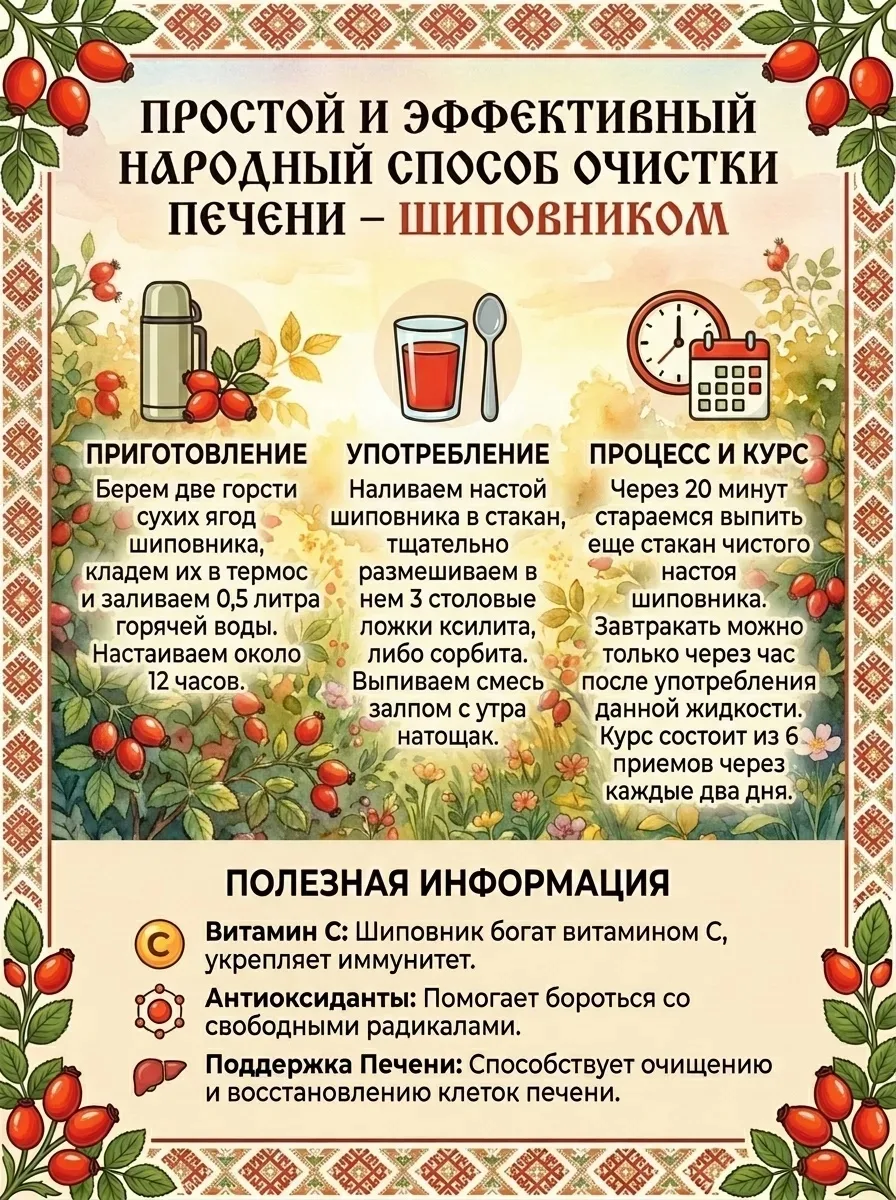 🌿 Очистка печени шиповником: простой и эффективный способ