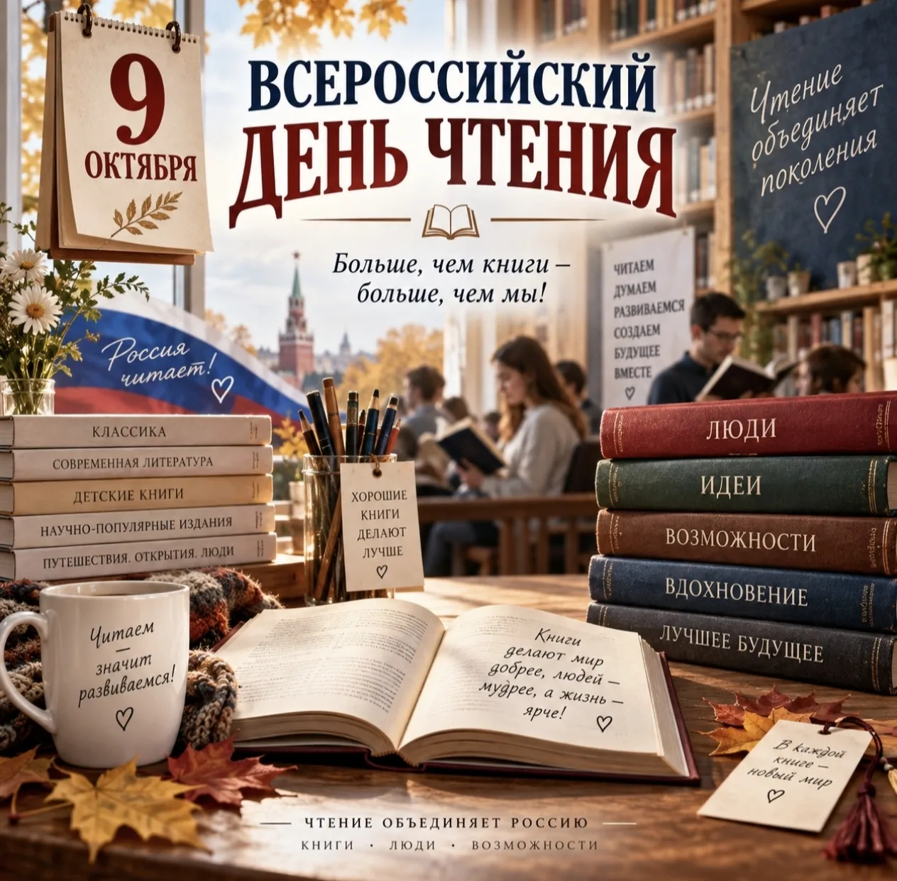9 октября — Всероссийский день чтения️📚 🎉