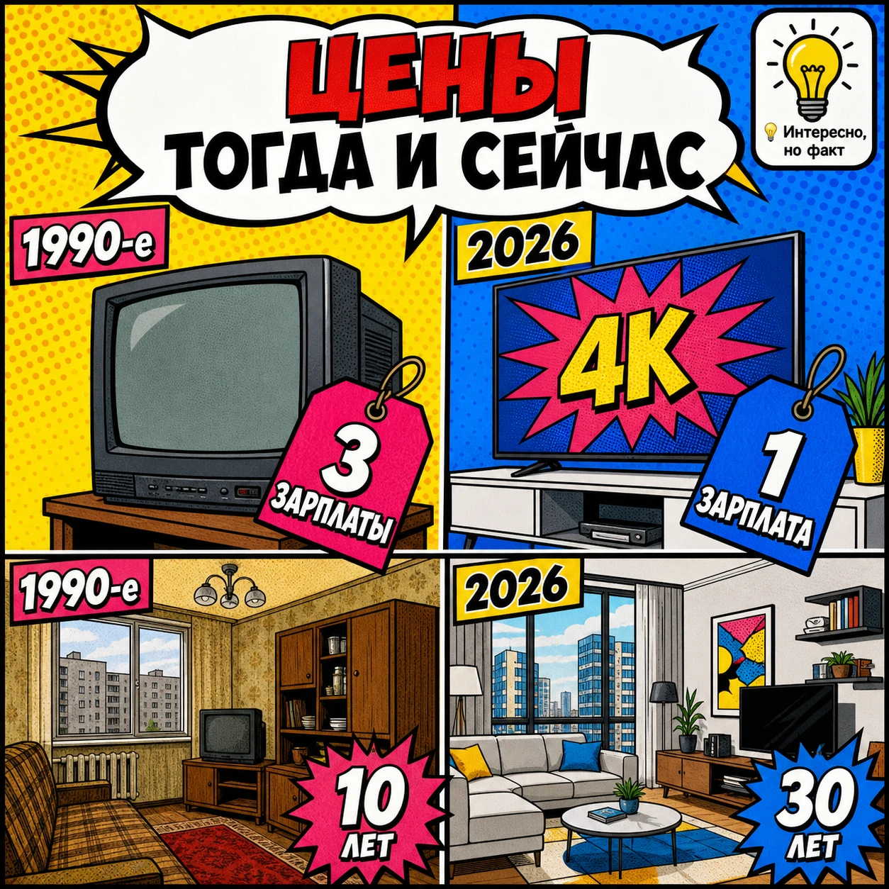 Цена вещей: 1990 vs 2026