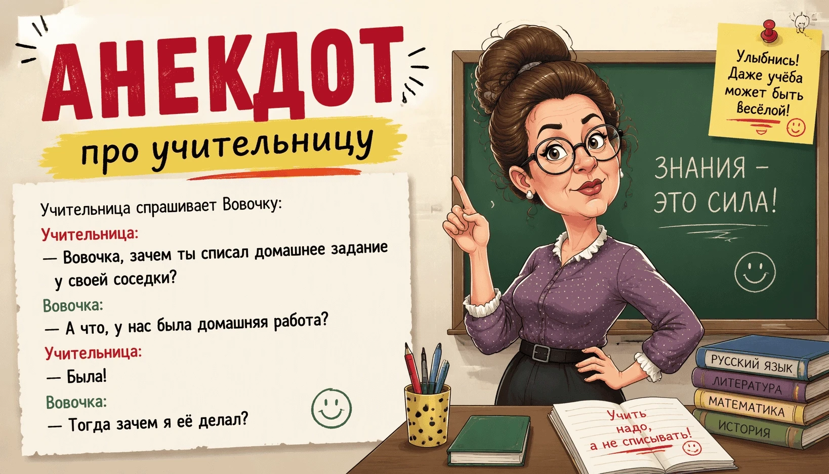 Анекдот про учительницу