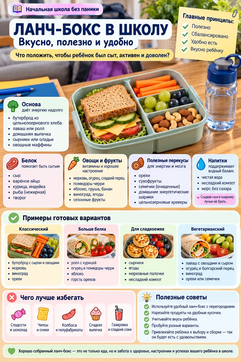 🥪 Перекус с собой в школу: 10 идей для ланч-бокса