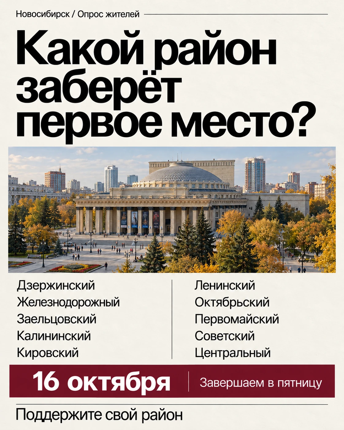 Какой район Новосибирска заберёт первое место? 🗳