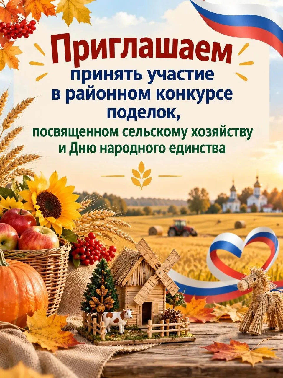 Внимание!!! с 12 октября по 2 ноября проводится районный конкурс поделок, приуроченный ...